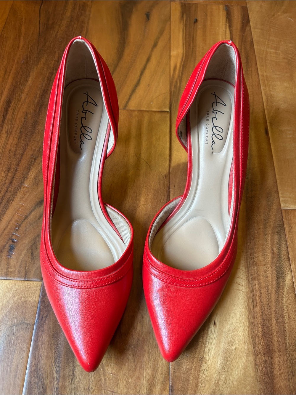 Ariella Bright Red Pointed Toe Pumps